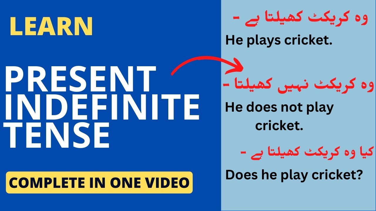 Present Indefinite Tense | Simple Present Tense| Tenses in English Grammar with Examples Urdu/ Hindi