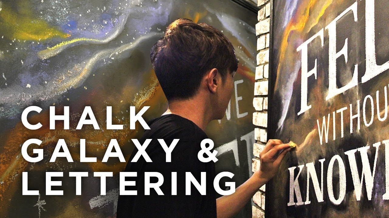 Chalk Lettering and Chalk Galaxy at Cafe Lusso x Neil Torres