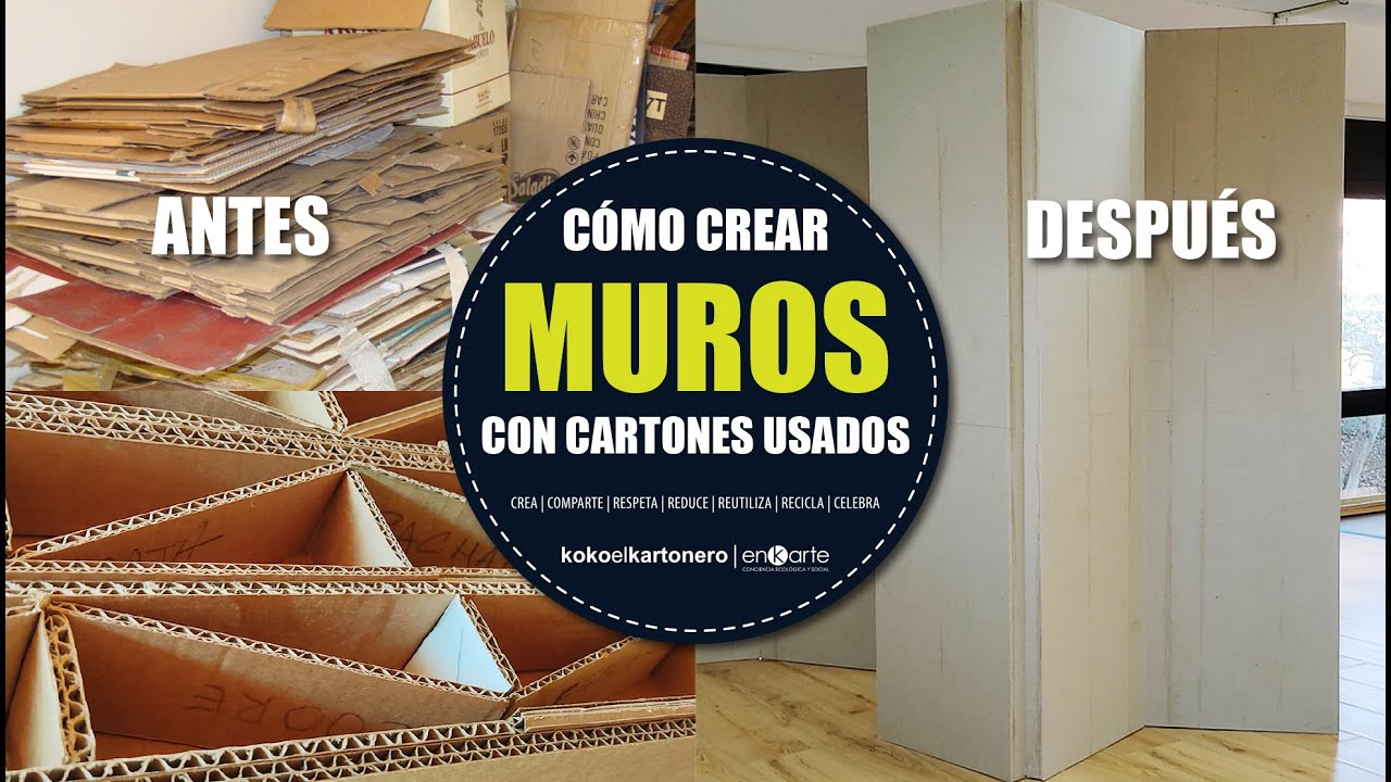 Cómo CREAR MUROS y BIOMBOS separadores con CARTÓN usado ♻️ Ideas fáciles y económicas #diy