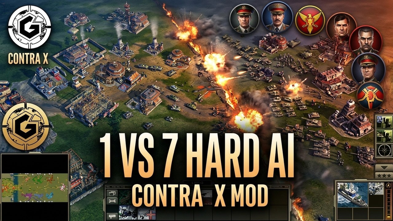 1 генерал против 7 сложных ИИ 15K 💲 | Contra X Generals UP+ Challenge