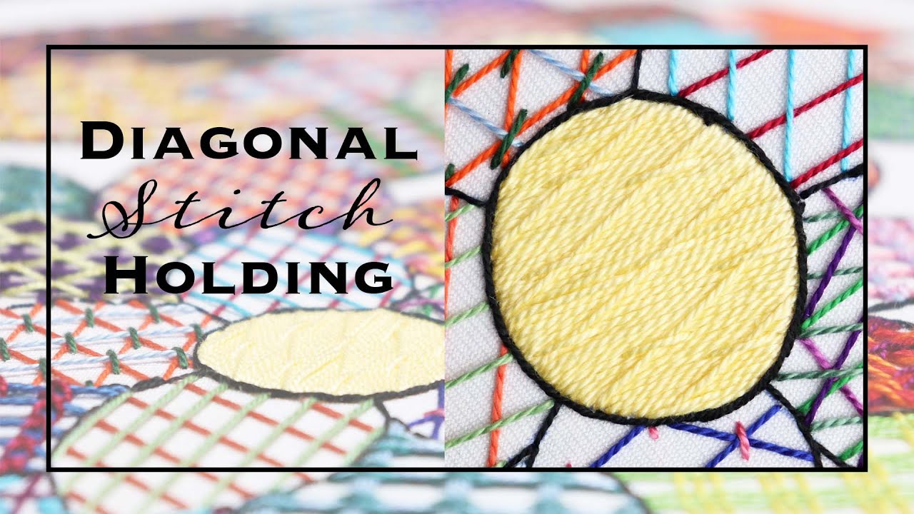 How to Stitch Diagonal Stitch Holding | Laid Work Embroidery Tutorial