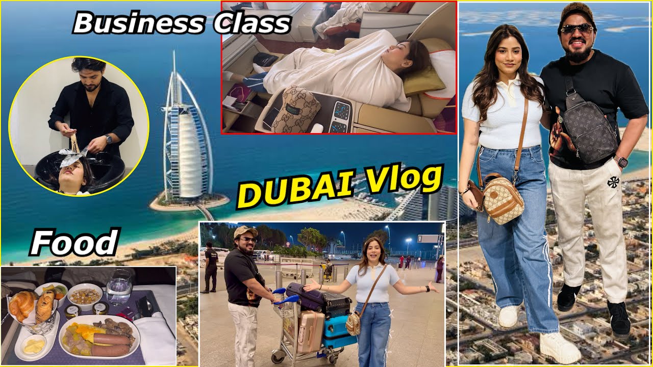✈️Dubai Vlog Ep.1: Hair Transformation, Packing, Business Class & Day 1 in Dubai! 🇦🇪✨