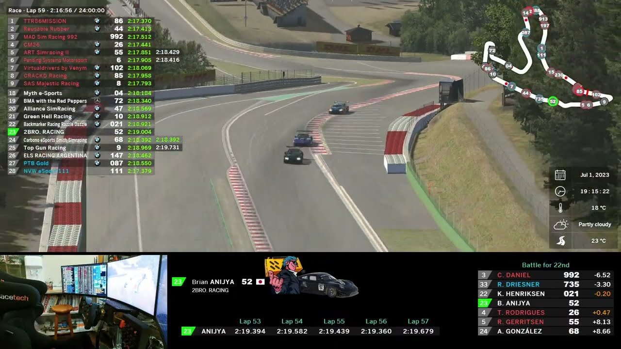 [LIVE] 2023 iRacing 24 Hours of Spa 2/4 - 22 Jul. 2023