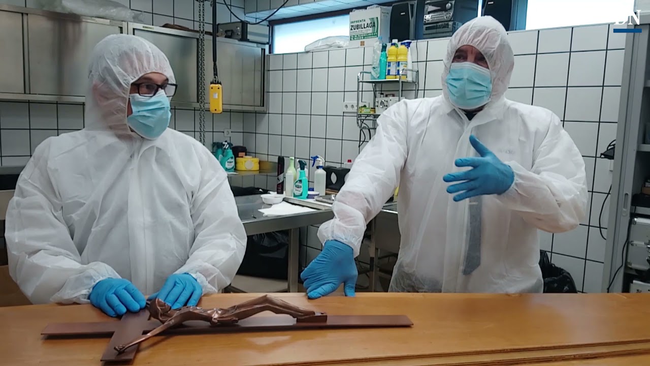La pandemia de coronavirus desde la sala de tanatopraxia de Tanatorios Irache, en Pamplona