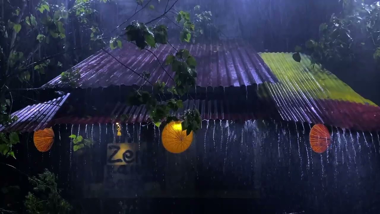 🎧🌧⛩ Relaxing Rain Sounds On The Roof | 1 Hour | Relaxation, Sleep, Study or Meditation 🙏🏼