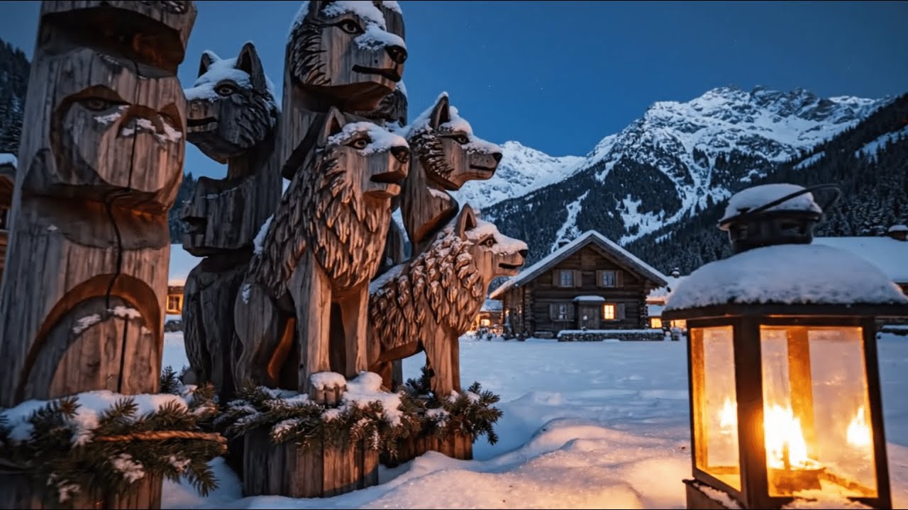 Cozy Winter Mountain Village | Relaxing Ambient Music for Deep Sleep & Study, Stress Relief