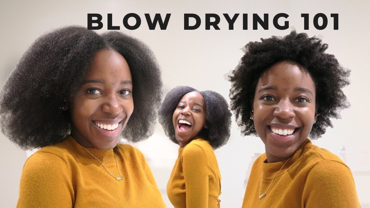 Blowouts on 4C/4B Natural Hair without Heat Damage | Blowdryer Comb