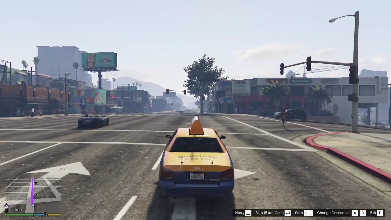 un viaje en taxi de locura en GTA V