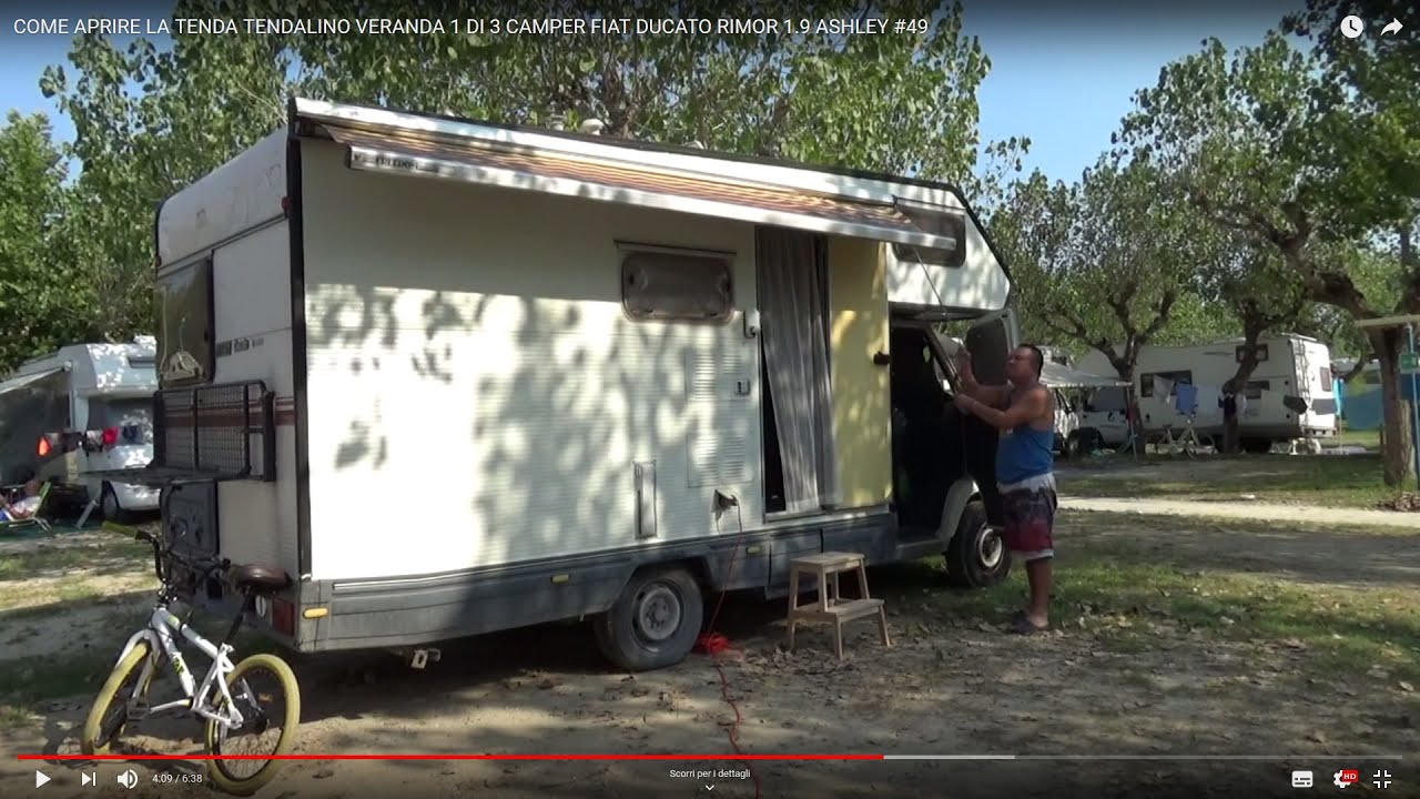 COME APRIRE LA TENDA TENDALINO VERANDA 1 DI 3 CAMPER FIAT DUCATO RIMOR 1.9 ASHLEY #49