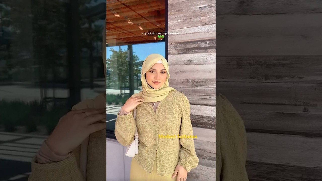 Quick and easy cute hijab tutorial💛#hijabi #hijabers #hijabiz #hijabista #hijabtutorial