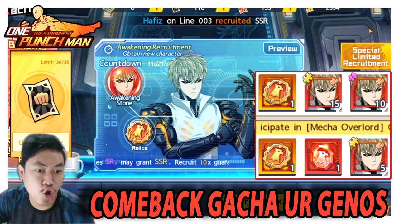 🔥🔥YVMC COMEBACK GACHA UR GENOS TAPI MASIH AMP4S SEPERTI DULU KALA! - ONE PUNCH MAN The Strongest