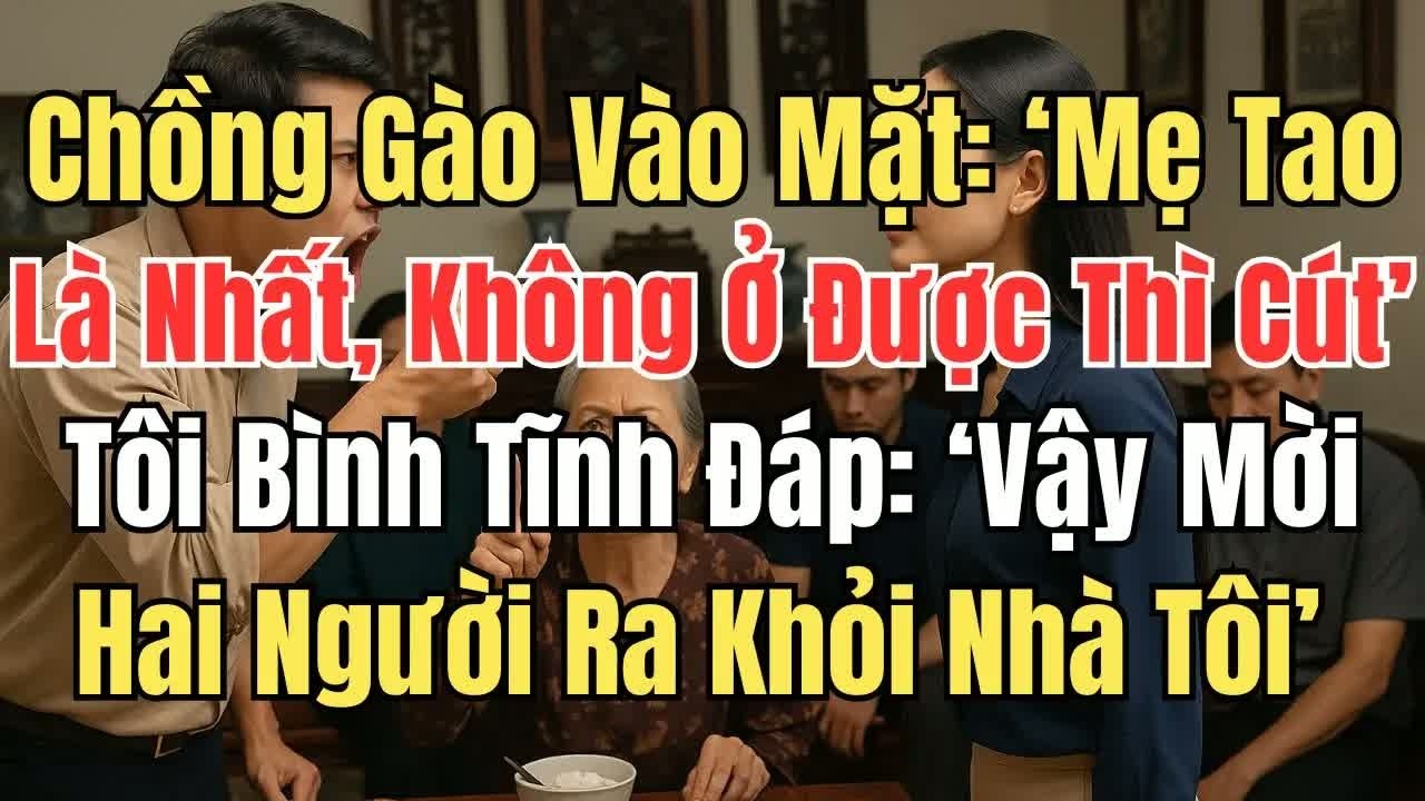 Chồng tuyên bố vợ và mẹ anh là quan trọng nhất, ai không chịu thì cút, tôi bình tĩnh đứng dậy mời h