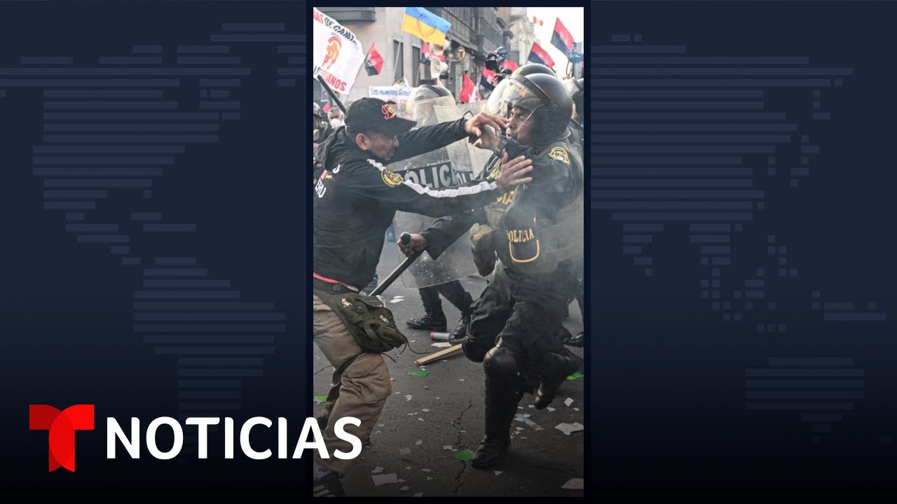 Marcha en apoyo al presidente de Per&uacute; termina en violencia #Shorts | Noticias Telemundo