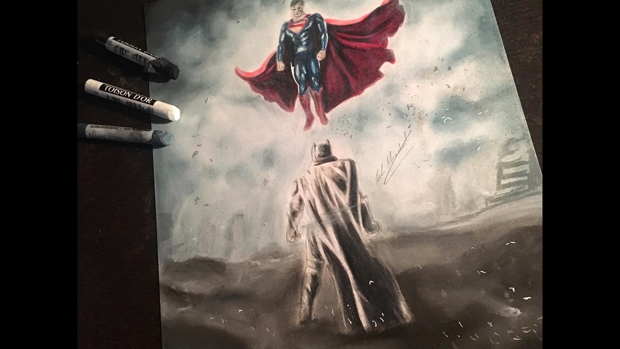 Batman Vs Superman - Drawing by Carlo Minichiello