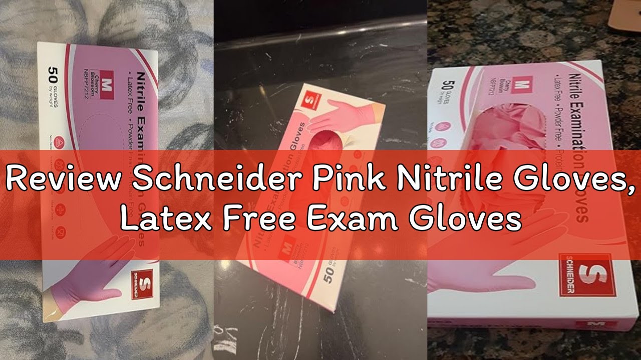 Review Schneider Pink Nitrile Gloves, Latex Free Exam Gloves Disposable Latex Free, Disposable Glove