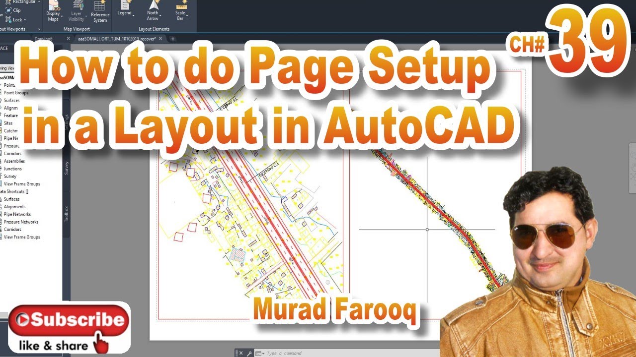 Как настроить параметры страницы в макете в Autodesk Auto CAD Civil 3D |масштаб страницы|. Глава 39