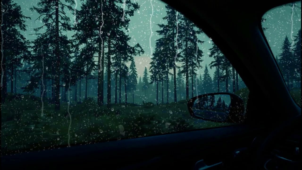 ASMR Sleeping in the Car ⛈️ Rain and Thunder Sounds for Sleeping #RainSounds #RainOnCar #WhiteNoise