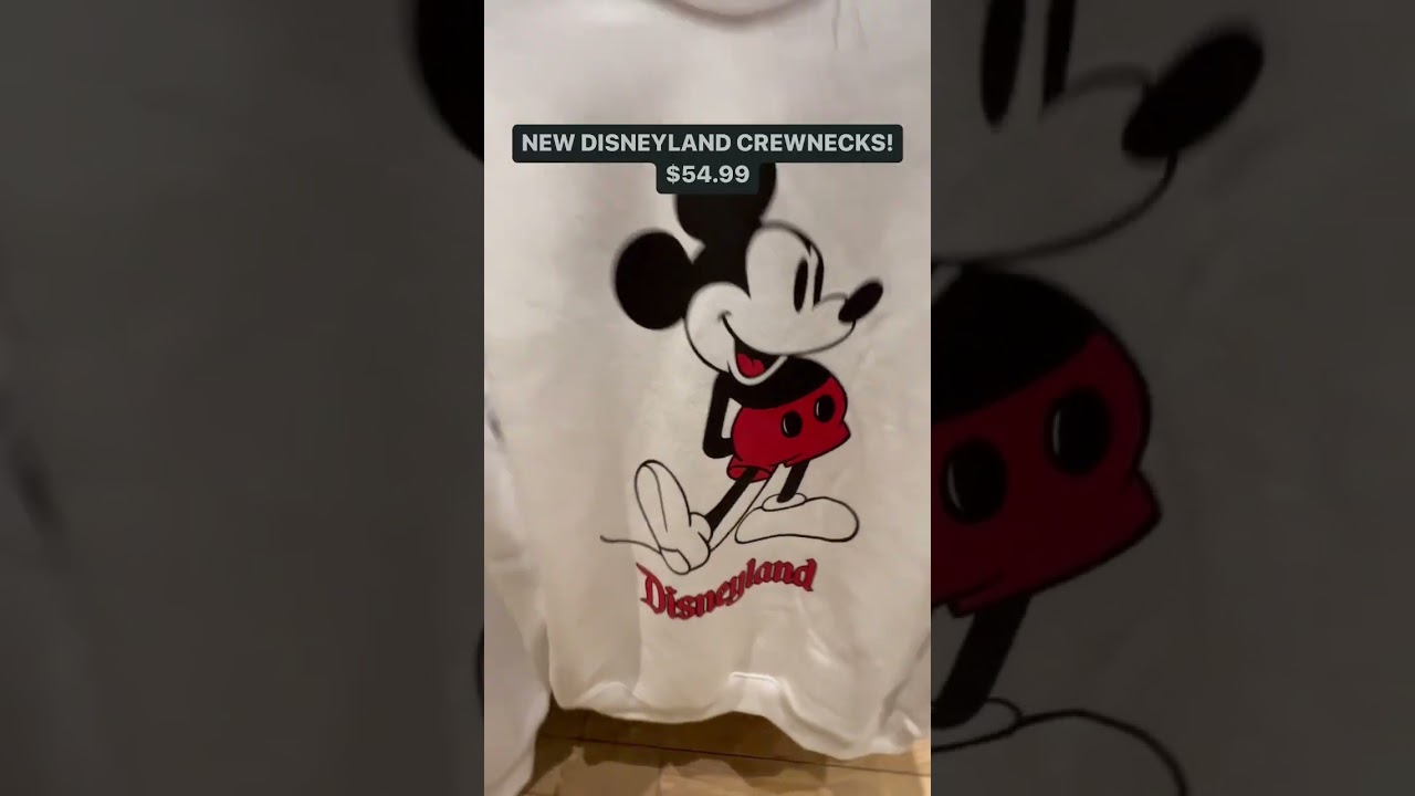 NEW MERCH! Disneyland Crewneck sweatshirt in three colors: blue, white, and grey. $54.99 each
