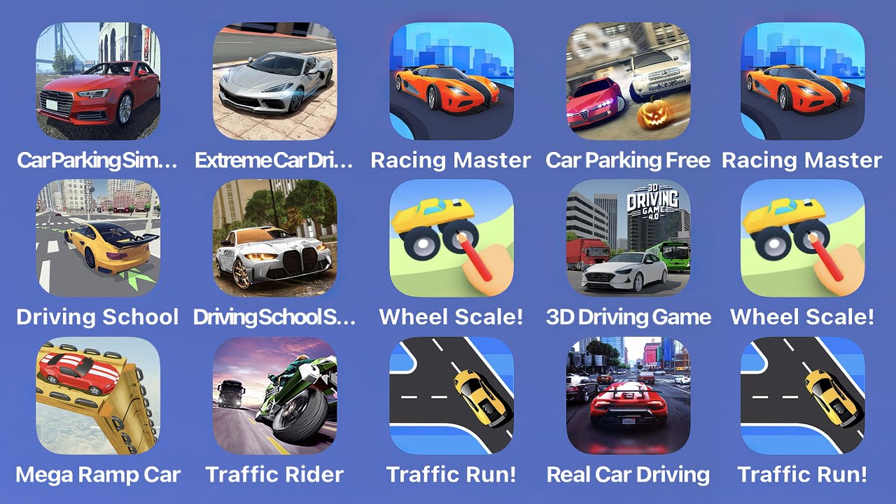 Car Parking Simulator,Extreme Car Driving,Racing Master,Car Parking Free,Driving School,Driving Sim