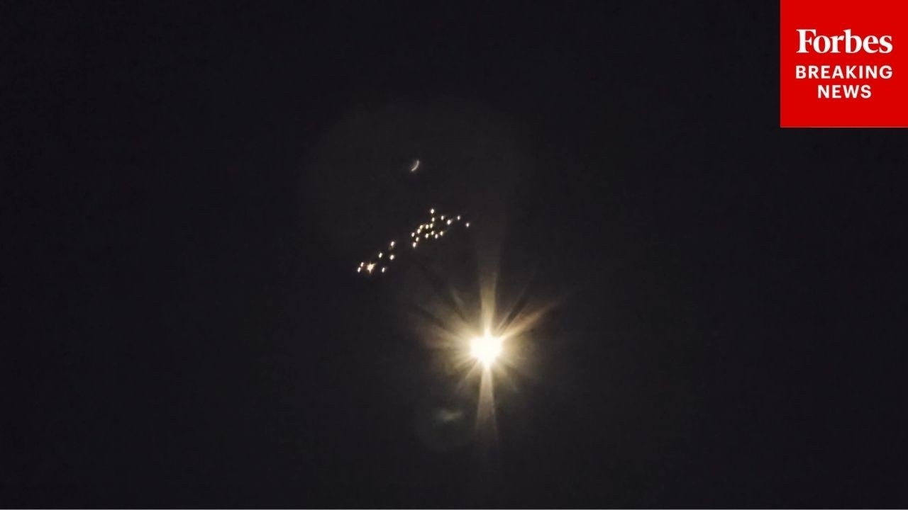 Retaliatory Missiles Light Up Night Sky As They Fly Over Hebron Toward Israel