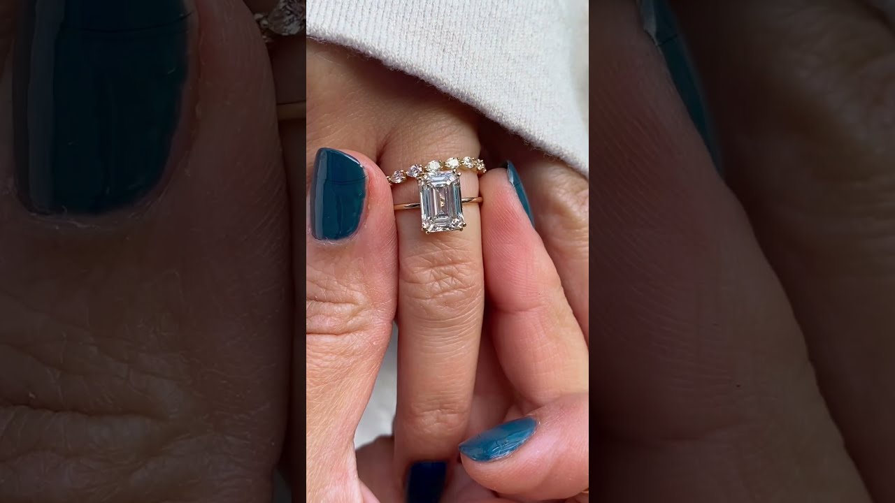 3ct. Emerald cut Diamond Filament Ring by Melanie Casey Fine Jewelry