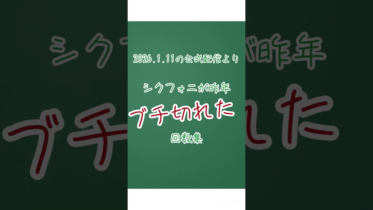 【切り抜き】シクフォニが昨年ブチ切れた回数集