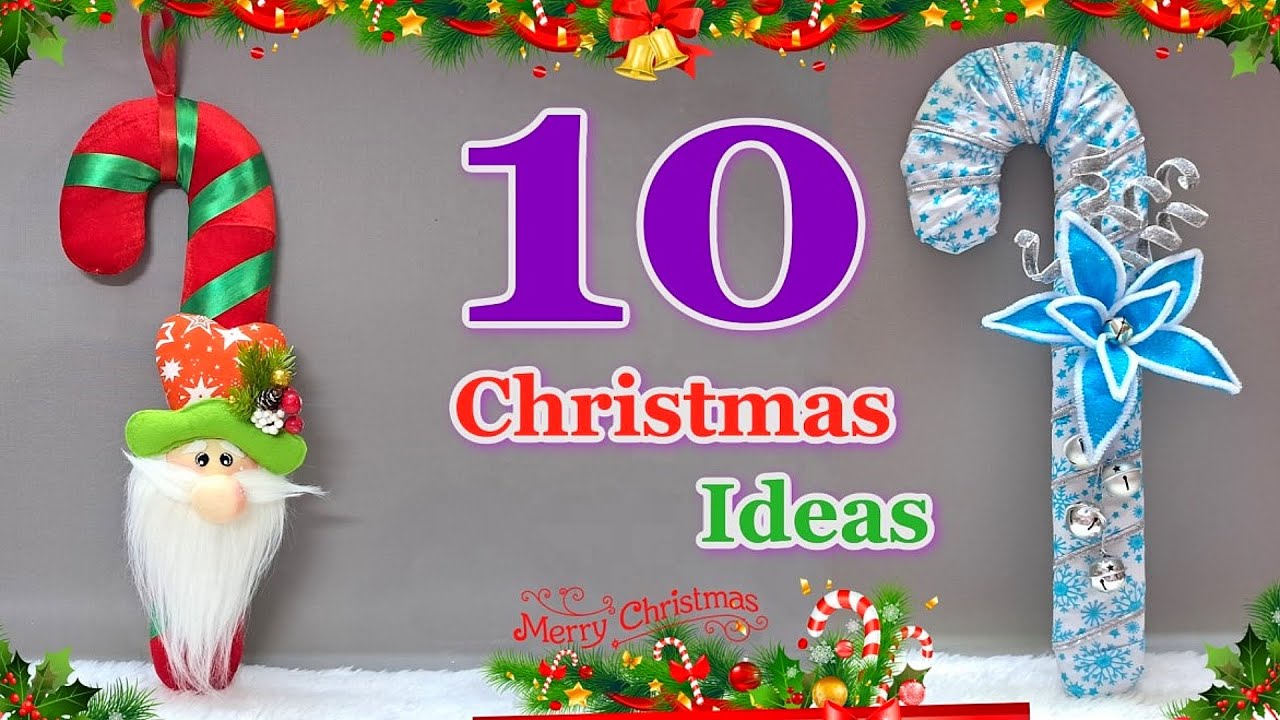 10 Easy Christmas Candy Cane ideas from different material | DIY Christmas craft idea🎄486