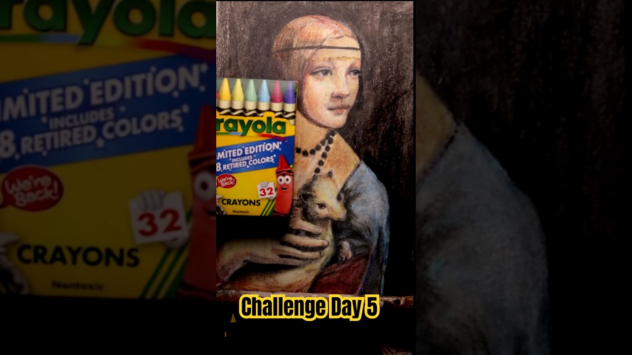 Recreating Da Vinci with Crayola 32 Count Limited Edition Retired Crayons Challenge