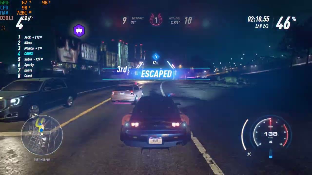 TEST NFS Heat in Night with fps meter on Nvidia 920MX