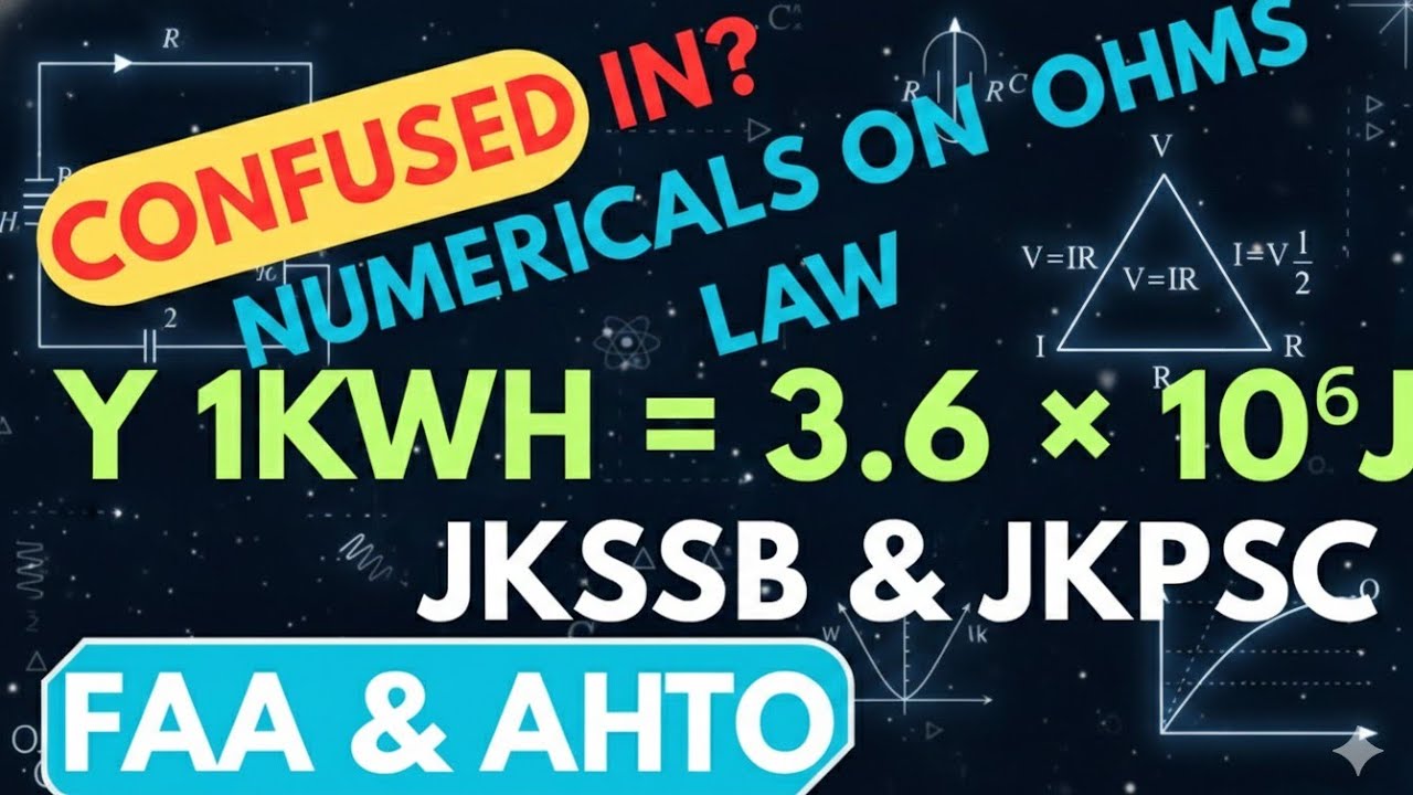 Numericals on Ohm's Law & Resistivity ||KWH TO Joules in Simple and easy way.
