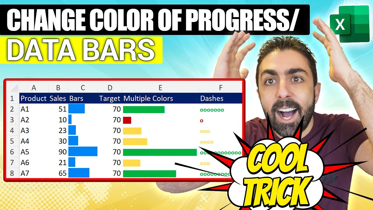 Создание индикаторов выполнения (данных) в ячейках Excel 🎨 с помощью условного форматирования