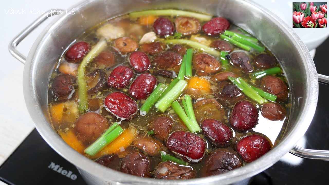 Gà Hầm Hạt Sen, Món ăn giúp giảm Stress từ Thịt Gà, Gà Tiềm Hạt Sen Nấm, chicken soup by Vanh Khuyen
