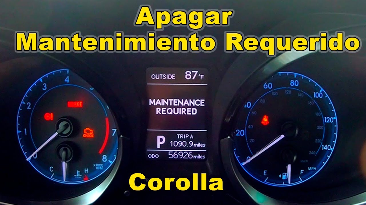 Apagar Mantenimiento Requerido Toyota