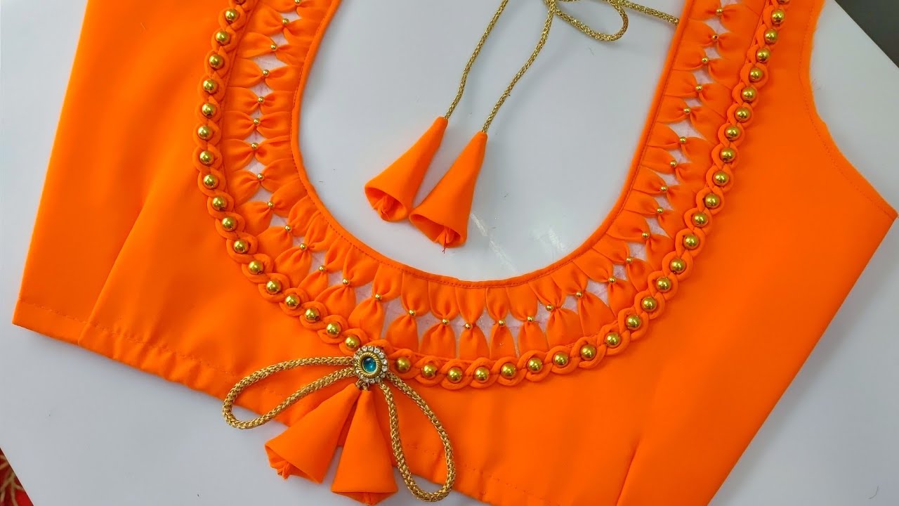 latest model silk saree blouse back neck design|stitching blouse design|