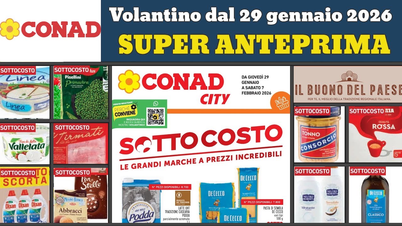 volantino CONAD City dal 29 gennaio 2026 ✅ #anteprima Sottocosto 🔥 -Offerte e promozioni