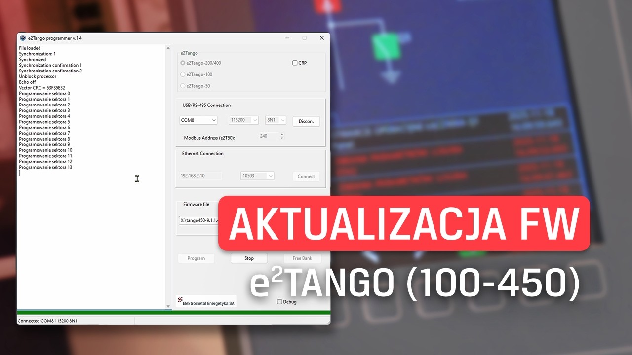 Jak zaktualizować firmware | e²TANGO-100, -150, -200, -250, -400, -450