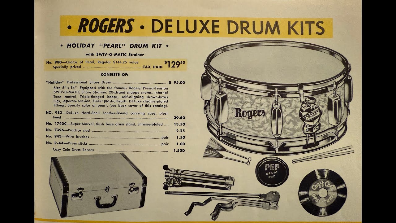 Rogers Holiday Snare kit w/ Original bill of sale.