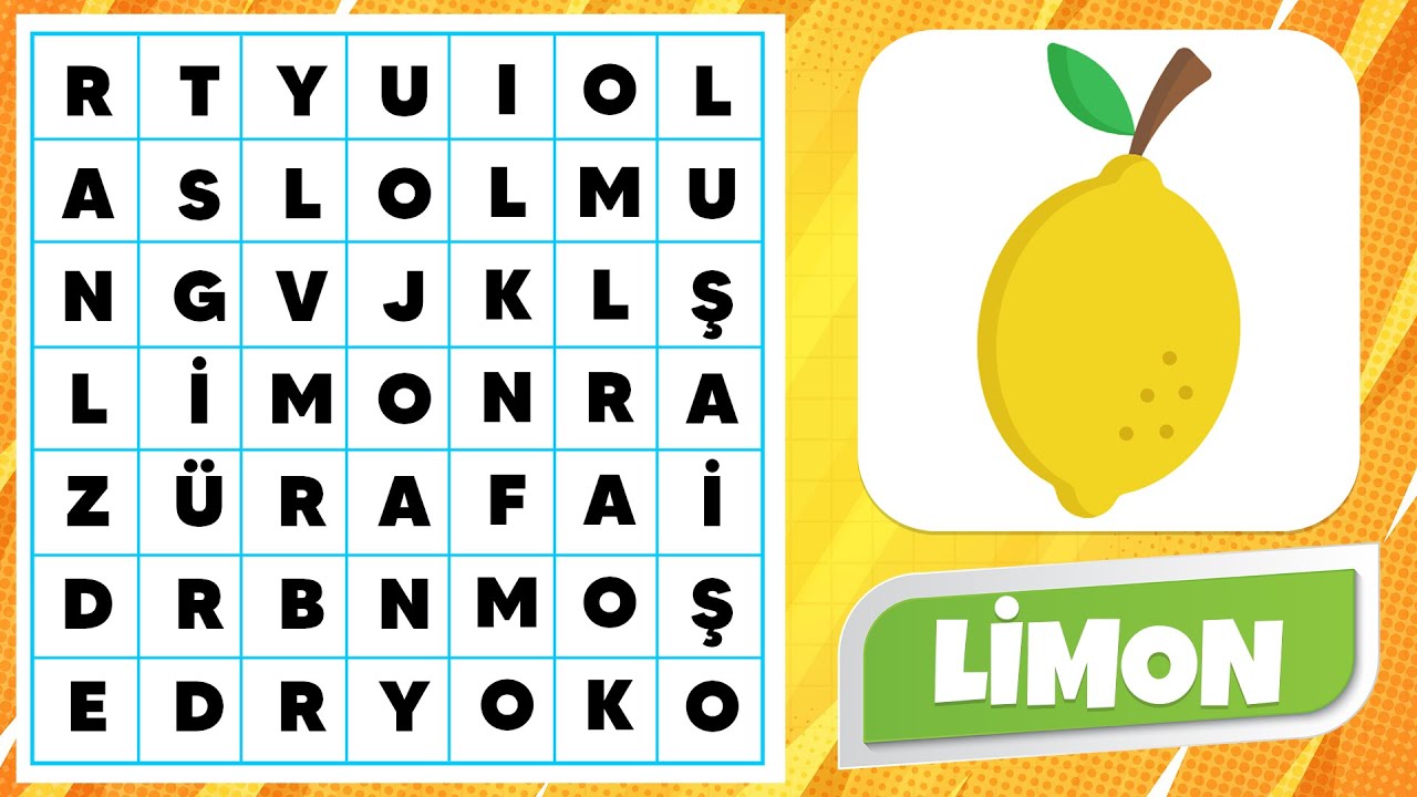 KARE KELİME BULMACA #7: MEYVE ve SEBZELER Bulmaca Yarışması 🍋 | 🍉 Eğlenceli Bulmacalar