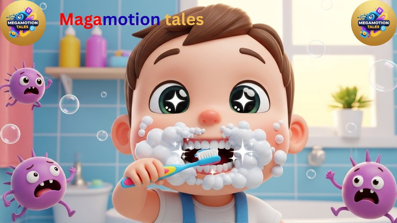 Brush Your Teeth Song 🪥 | Fun Healthy Habits Nursery Rhyme for Kids | MegaMotion Tales
