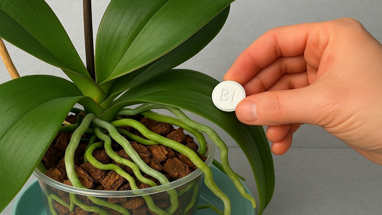 Place under orchid! Suddenly 100 roots will appear and bloom all 4 seasons