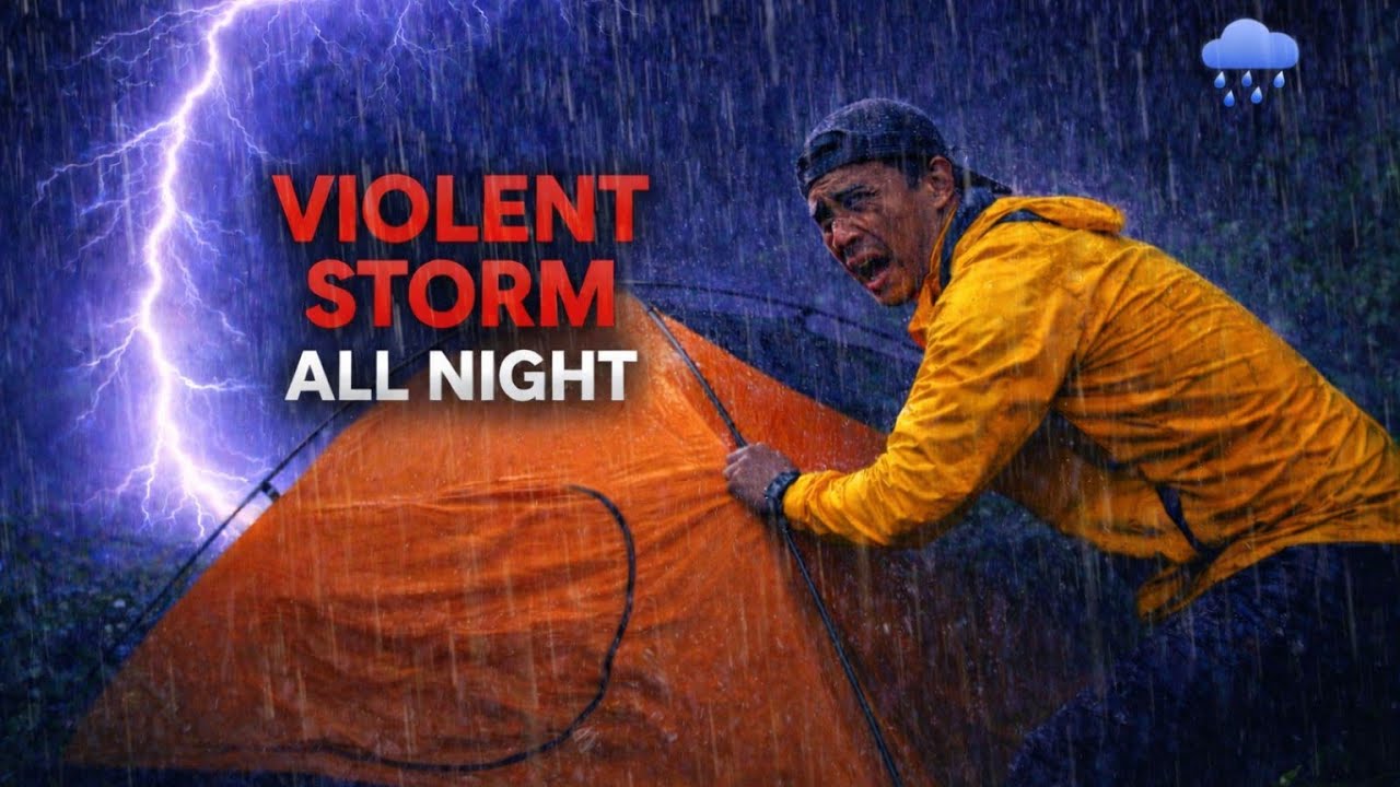 A TERRIFYING NIGHT‼️ENJOYING BAD WEATHER LIGHTNING STORMS AND VERY HEAVY RAIN AT NIGHT