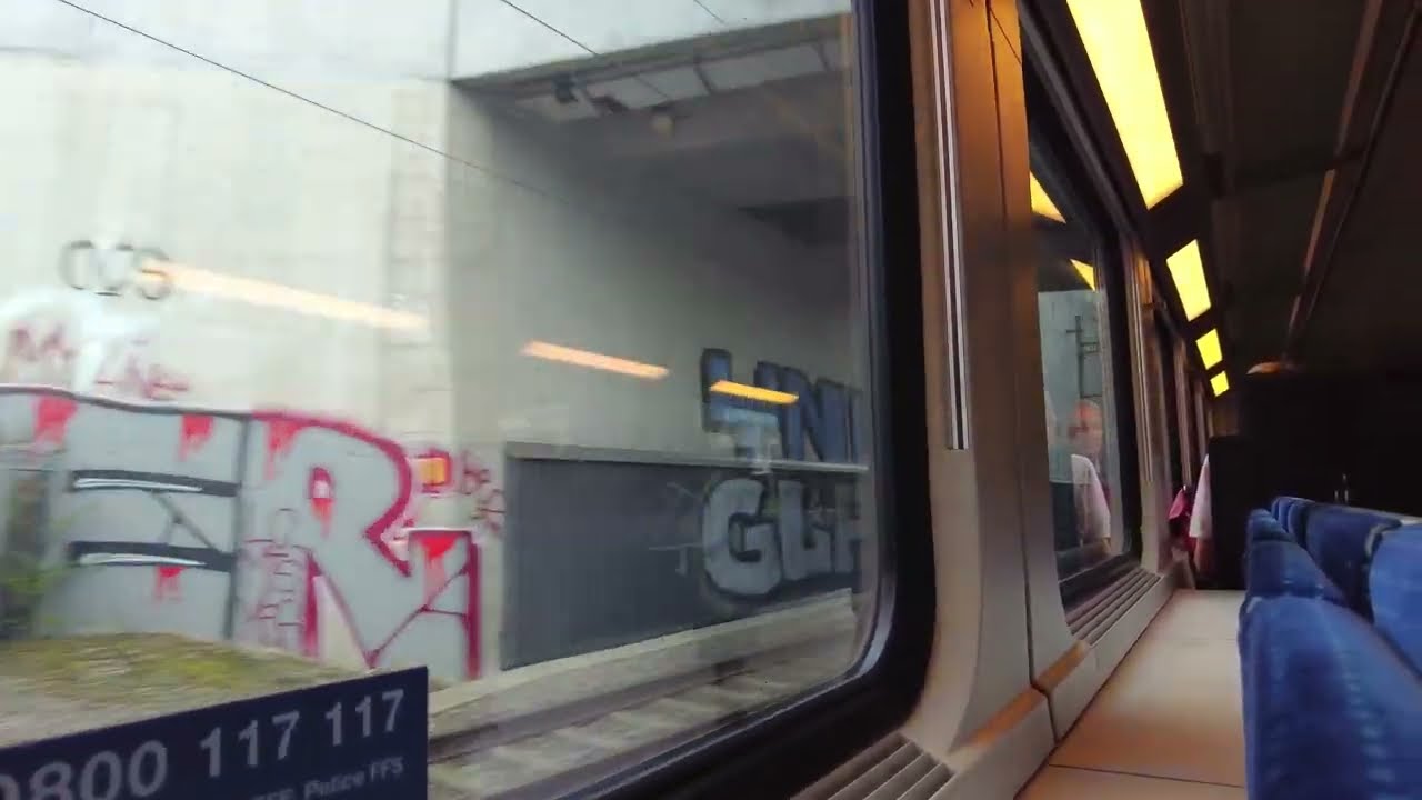 ZURICH - 4K HD Train from Zurich Airport to Zurich Central Station
