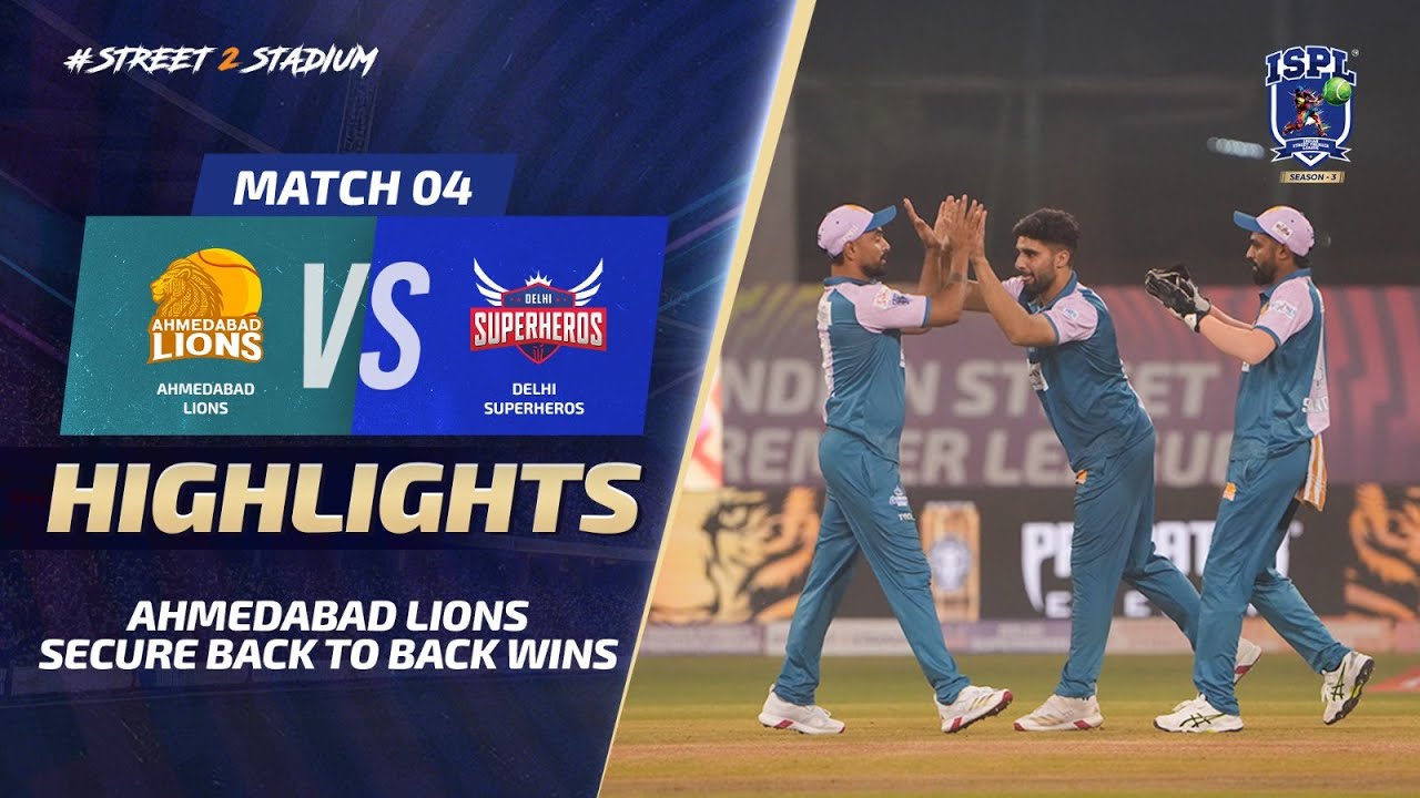 ISPL Season 3 - Match 4: Ahmedabad continues their dominance against Delhi Superheros!