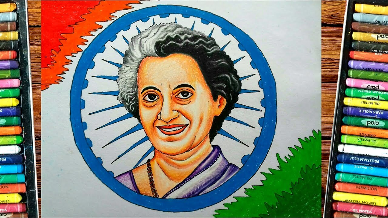 Indira Gandhi drawing step by step||national integration drawing