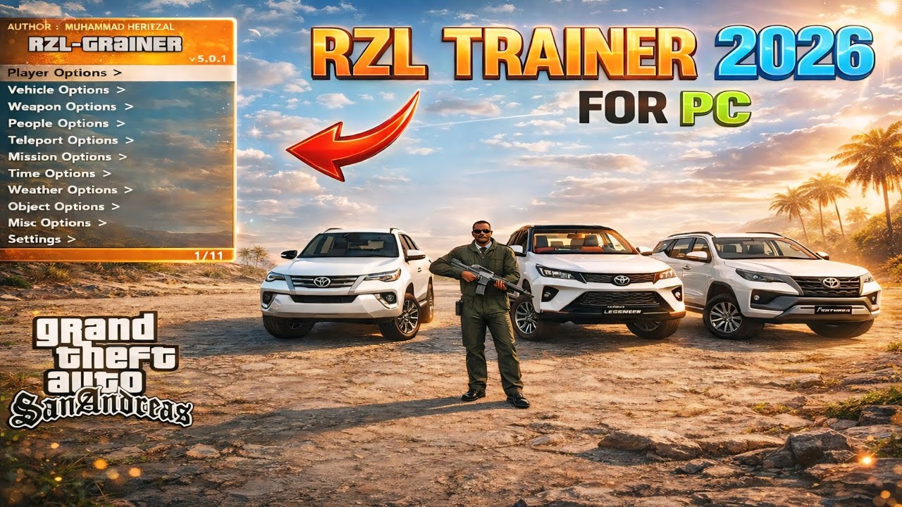Installing RZL Trainer menu in GTA SA - 2025 (PC)