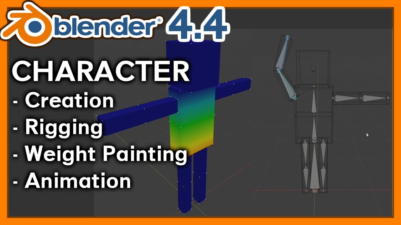 Blender 4.4 lernen - Character: Rigging, Weight Painting, Animation