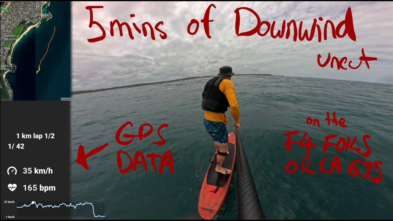 5 mins of Downwind Foiling - F4 Orca 685