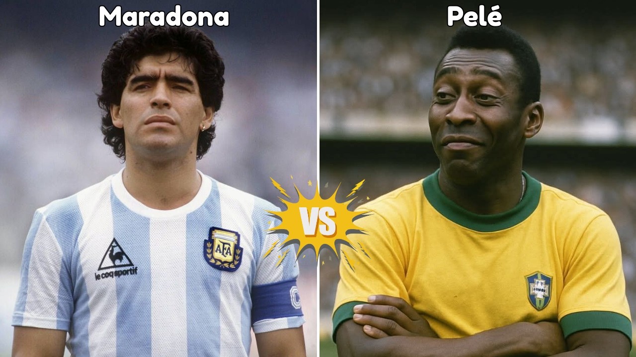 Pelé vs Maradona  Greatest Footballer of All Time Full Career Comparison