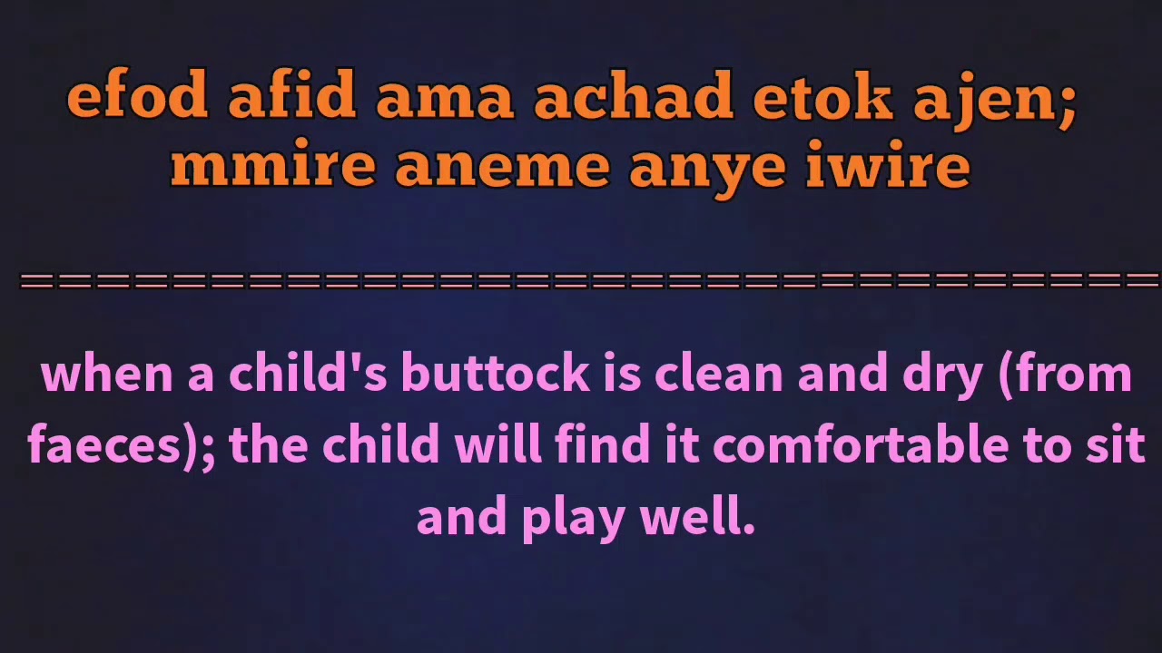 Akwa Ibom Native Proverbs -- Annang Language
