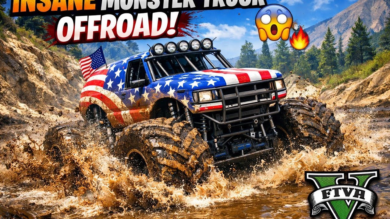 Insane monster truck in mud GTAV